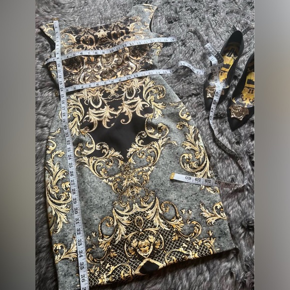 Jovani Black and Gold Embellished Midi Dress - Picture 7 of 9